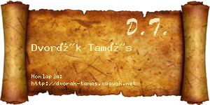 Dvorák Tamás névjegykártya