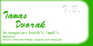 tamas dvorak business card